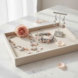 NY Collection Pink and Brown Necklace Set